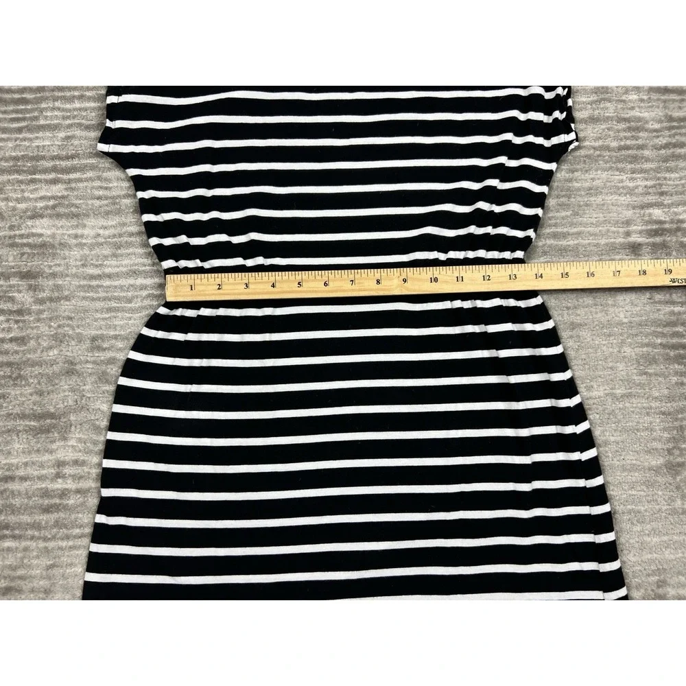Old Navy Dress Girls XXL 18 Black and White Striped‎ Short Sleeve Elastic Waist